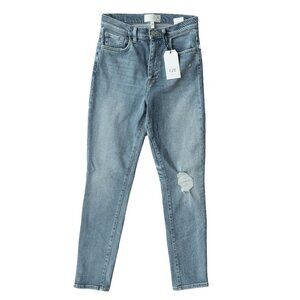 Current/Elliott High Rise Cigarette Jeans Crop Ankle Distressed Coastal Cowgirl